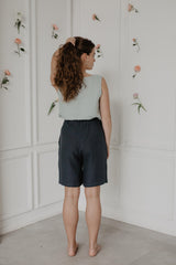 Immaculate Vegan - AmourLinen Long linen shorts MATILDA