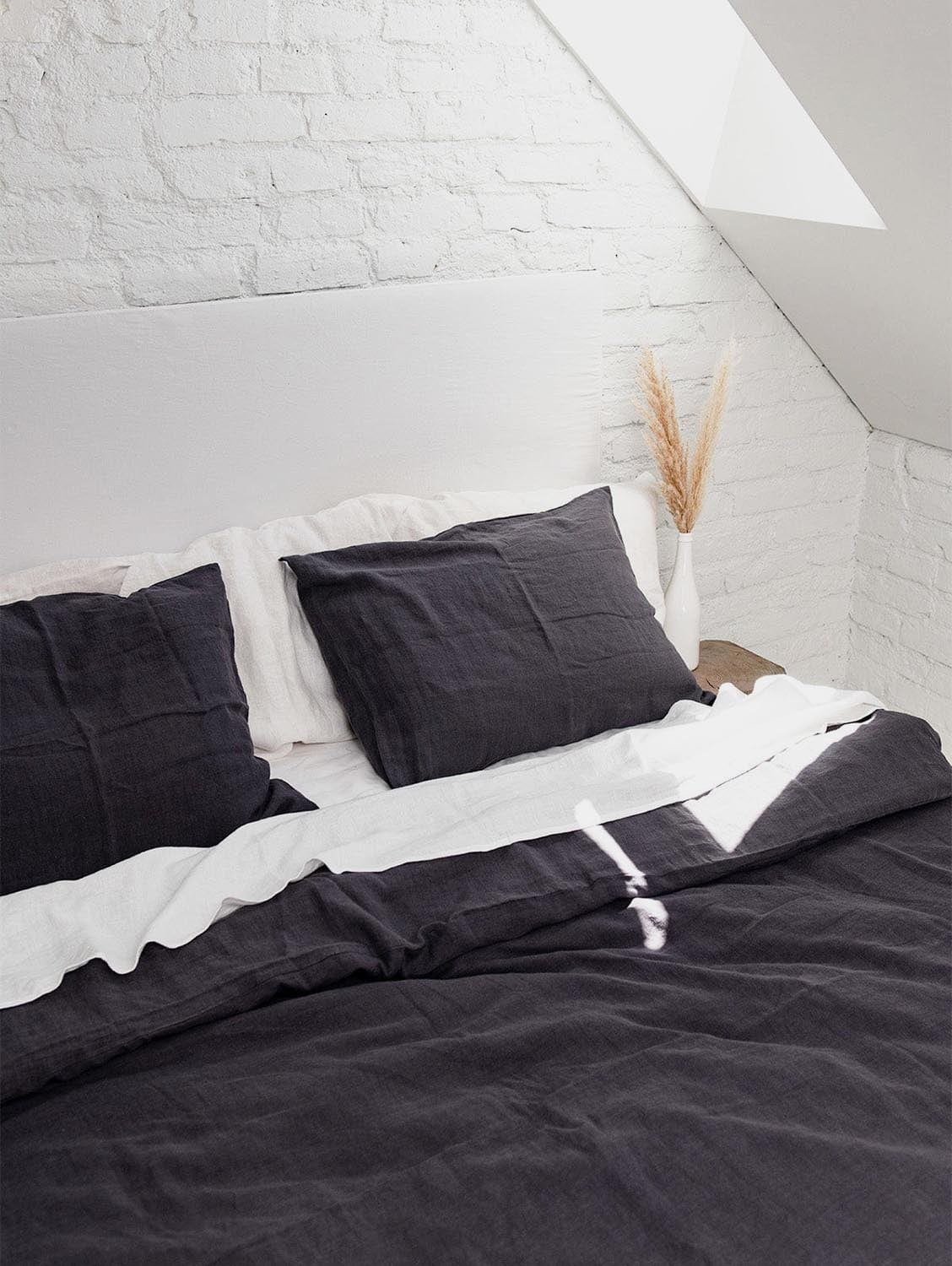 Linen Sheets Set Charcoal Immaculate Vegan