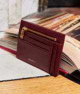 Immaculate Vegan - ASHOKA Paris Porte-cartes zippé Apple Skin Bordeaux