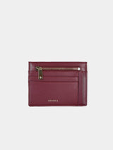 Immaculate Vegan - ASHOKA Paris Zipped Apple Leather Vegan Card Holder | Burgundy