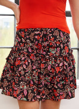 Immaculate Vegan - Baukjen Cosette LENZING™ ECOVERO™ Floral Mini Skirt | Black Como Print