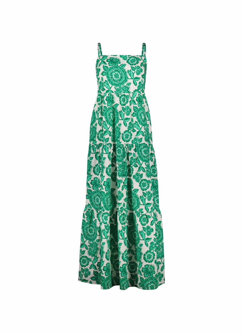 Baukjen Montserrat Florence Print Organic Cotton Maxi Dress | Green