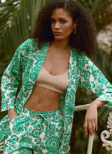 Immaculate Vegan - Baukjen Montserrat Organic Cotton Floral Kimono | Green Florence Print
