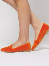 Immaculate Vegan - BLOOM Cotton Velvet Vegan Loafers | Pumpkin Orange