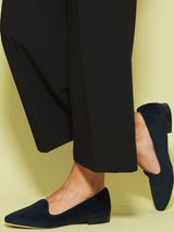 Immaculate Vegan - BLOOM Tara Cotton Velvet Vegan Loafers | Navy Blue