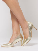 Immaculate Vegan - BLOOM Vegan Leather Pointed Toe Pumps | Gold
