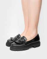 Immaculate Vegan - Bohema Chunky Loafers Black Grape Leather Loafers
