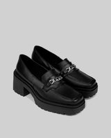 Immaculate Vegan - Bohema Squared Chunky Loafers Black vegan women's loafers shoes