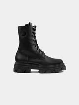 Immaculate Vegan - Bohema Combat Women's Vegan Leather Worker Boots | Black UK3 / EU36 / US5