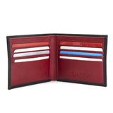Immaculate Vegan - Canussa Slim Bifold Vegan Leather Wallet | Black & Red