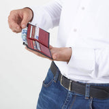 Immaculate Vegan - Canussa Slim Bifold Vegan Leather Wallet | Black & Red