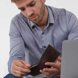 Immaculate Vegan - Canussa Slim Bifold Vegan Leather Wallet | Dark Brown