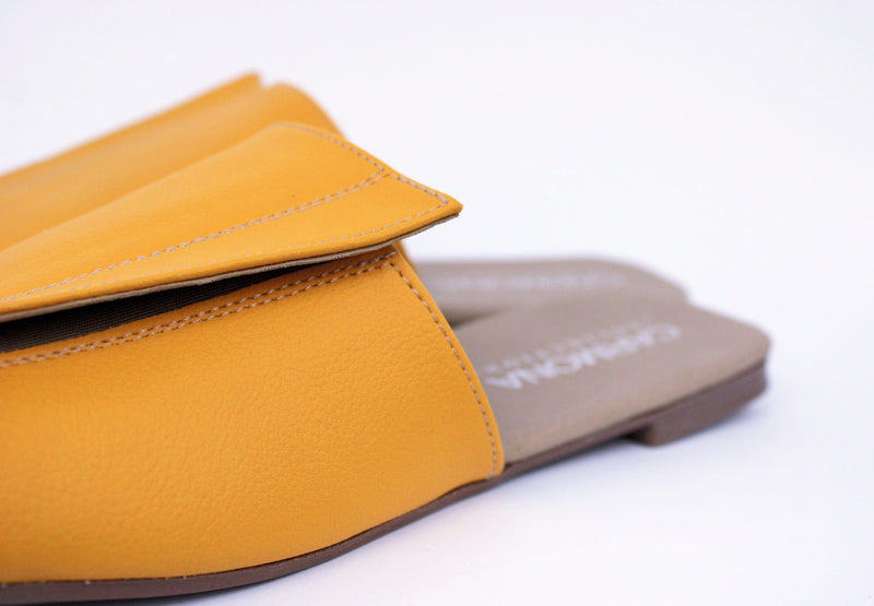 Carmona Collection Andrea Cactus Leather Vegan Sandals | Yellow