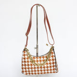 Immaculate Vegan - Collection and Co CASSIA Tan Houndstooth Mini Shoulder Bag Tan