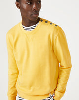 Immaculate Vegan - Cut & Pin 100% Natural Cotton Popper shoulder sweatshirt - Yellow