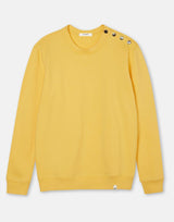 Immaculate Vegan - Cut & Pin 100% Natural Cotton Popper shoulder sweatshirt - Yellow