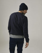 Immaculate Vegan - Cut & Pin 100% Organic Cotton Popper shoulder sweatshirt (Navy)