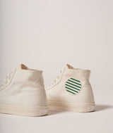 Immaculate Vegan - elliott Climate Positive Recycled Canvas High-Top Trainer | White/Stripes