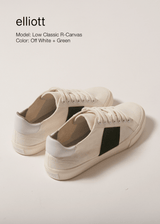 Immaculate Vegan - elliott Climate Positive Recycled Canvas Trainer | White/Green