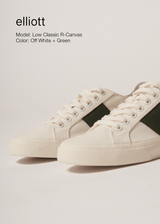 Immaculate Vegan - elliott Climate Positive Recycled Canvas Trainer | White/Green