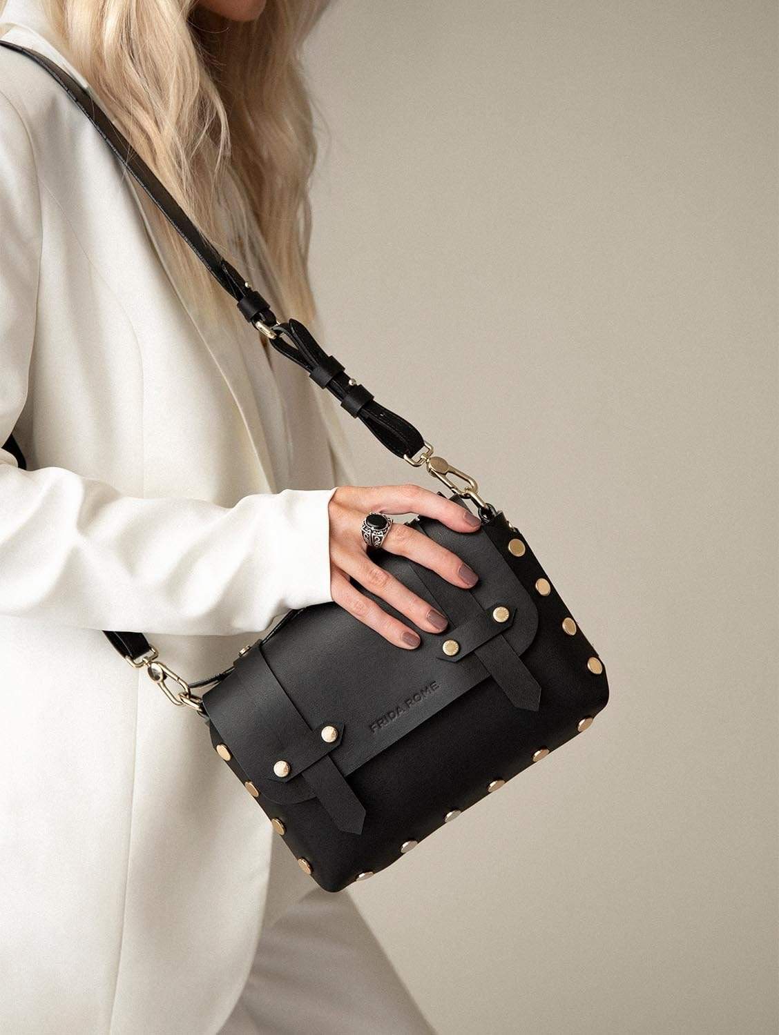 Black vegan online handbag