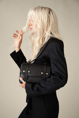 Immaculate Vegan - FRIDA ROME The WEEK/END Cactus Leather Vegan Studded Crossbody Bag | Black