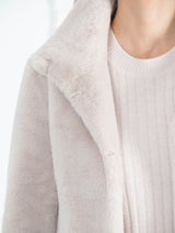 Immaculate Vegan - Issy London SIGNATURE Ava Recycled Faux Fur Jacket Pale Blush