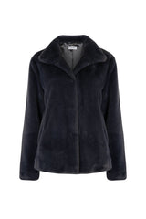 Immaculate Vegan - Issy London SIGNATURE Ava Recycled Faux Fur Jacket Slate Grey