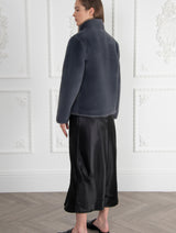 Immaculate Vegan - Issy London SIGNATURE Ava Recycled Faux Fur Jacket Slate Grey