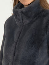Immaculate Vegan - Issy London SIGNATURE Ava Recycled Faux Fur Jacket Slate Grey