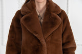 Immaculate Vegan - Issy London SIGNATURE Greta Luxe Long Recycled Faux Fur Coat Chestnut Tan