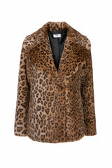 Immaculate Vegan - Issy London SIGNATURE Lena Recycled Faux Fur Jacket Leopard