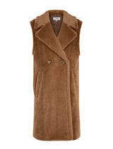Immaculate Vegan - Issy London WEEKEND Rita Recycled Faux Shearling Gilet Camel