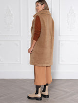 Immaculate Vegan - Issy London WEEKEND Rita Recycled Faux Shearling Gilet Camel