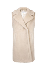 Immaculate Vegan - Issy London WEEKEND Rita Recycled Faux Shearling Gilet Natural Stone
