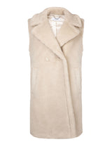 Immaculate Vegan - Issy London WEEKEND Rita Recycled Faux Shearling Gilet Natural Stone