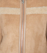 Immaculate Vegan - Issy London WEEKEND Vivien Panelled Recycled Faux Shearling Coat Tan