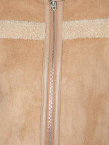 Immaculate Vegan - Issy London WEEKEND Vivien Panelled Recycled Faux Shearling Coat Tan