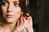 Immaculate Vegan - JULIA THOMPSON JEWELLERY Checkerboard Golden Rutile & Leaf Drop Earrings