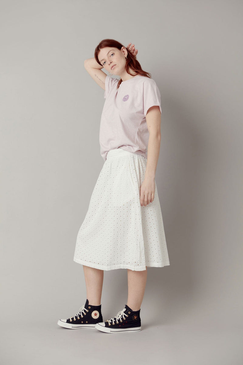 KOMODO NAMI Organic Cotton Midi Skirt - White