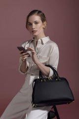 Immaculate Vegan - La Bante Magnolia Black Vegan Small Bowling Bag