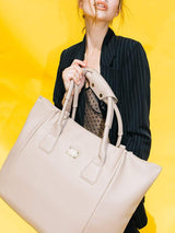 Immaculate Vegan - Melina Bucher Angel Extra Large Vegan Leather Shopper Bag | Beige