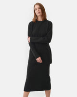 Immaculate Vegan - Mila.Vert Knitted Organic Cotton Straight Skirt | Multiple Colours Black / UK10 / EU38 / US6