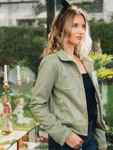 Immaculate Vegan - Minuit sur Terre Camille Reccycled Vegan Button Up Jacket | Sage