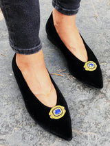 Immaculate Vegan - MOMOC Bijou Bleu Vegan Eco Suede Ballerinas | Black UK6 / EU39 / US8