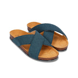 Immaculate Vegan - NAE Vegan Shoes Bali Green flat criss-cross backless sandals (