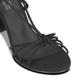 Immaculate Vegan - NAE Vegan Shoes Holly Black Vegan heeled Cross Sandals with ankle laces