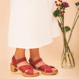 Immaculate Vegan - NAE Vegan Shoes Magnolia Piñatex Vegan heel Sandals with a buckle
