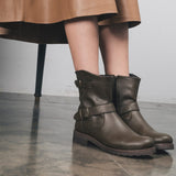 Immaculate Vegan - NAE Vegan Shoes Odet Green biker ankle vegan boot
