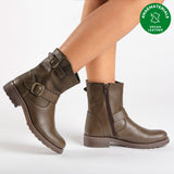 Immaculate Vegan - NAE Vegan Shoes Odet Green biker ankle vegan boot